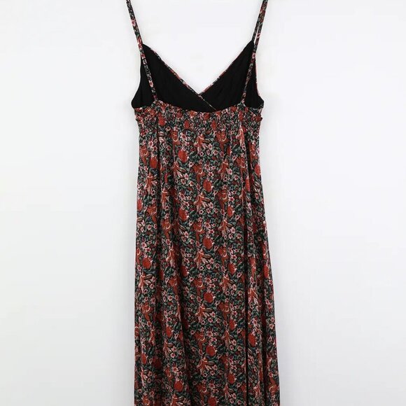 NWT Lulus Get Your Attention Black Multi Floral Print Maxi Dress - Picture 5 of 10